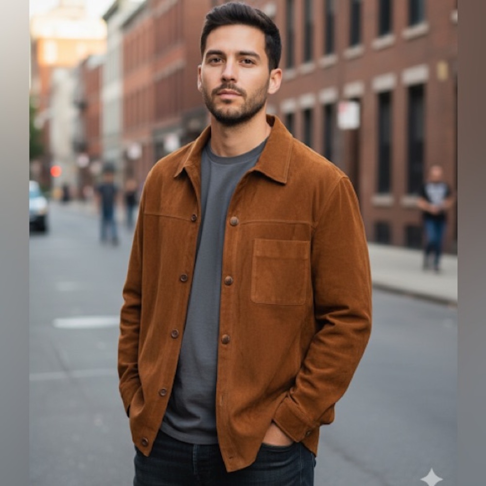 Leathers,Suede Brown Shirt/Jacket